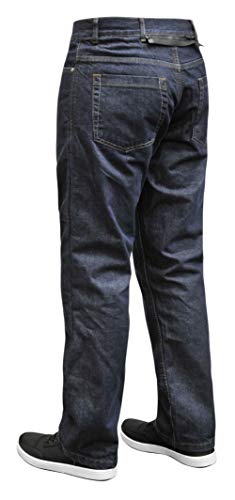 Bilt Iron Workers Mercury Protective CE Armor Aramid Fiber Relaxed Fit Denim Street Bike Motorcycle Riding Jeans - Dark Blue 30