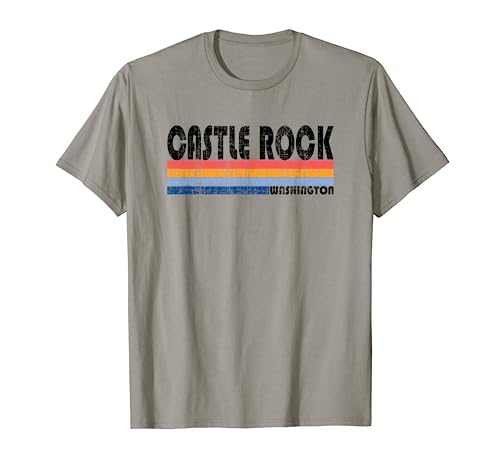 Castle Rock, WA Hometown Pride, estilo retro de los 70 y 80 Camiseta