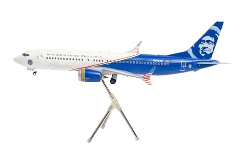 Avión Boeing 737-MAX8 Alaska Airlines GeminiJets 1:200 el regalo perfecto para pilotos 4