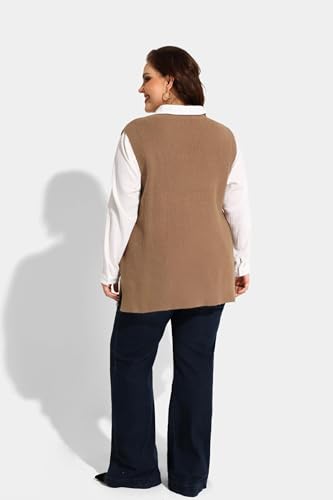 Image of TIYOMI Plus Size Sweater Sleeveless Tops for Women Knitted Tank Tops XL-5XL