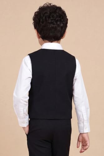 Image of Allen Solly Boys Navy Solid Regular Fit Waistcoat