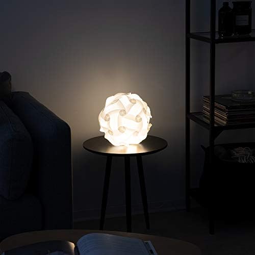 kwmobile DIY Puzzle Lamp Shade - Modern IQ Jigsaw Light in 30 Pieces min. 15 Different Designs - Diameter Approx. 7.9 in / 20 cm - White in Size S