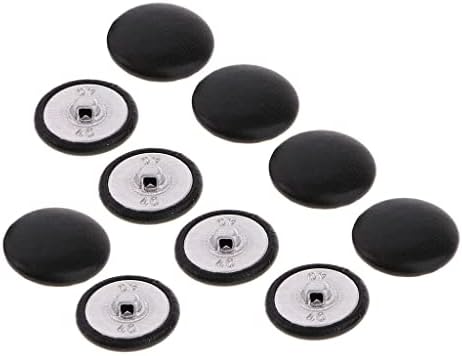 menolana 10Pcs Faux Leather Covered Buttons Upholstery Knitting DIY Handcraft Black