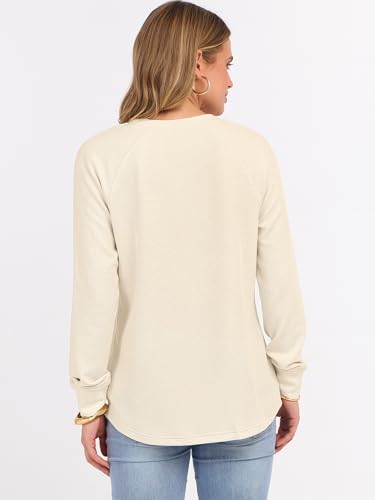 image for ANRABESS Women's Long Sleeve Waffle Knit Shirts Dressy Casual Loose Bu