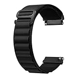 PIGLOLKINY Cinturino for Samsung For Galaxy Watch 4 5 6 7 Classic Gear S3 Active 2 cinturino in nylon for(Black,20mm)