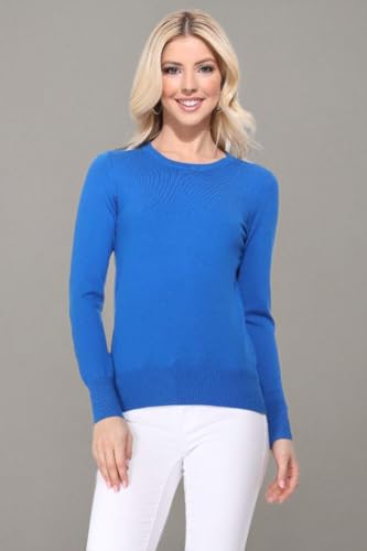 Image of YEMAK Women's Knit Sweater Pullover - Long Sleeve Crewneck Basic Classic Casual Knitted Soft Lightweight T-Shirt Top