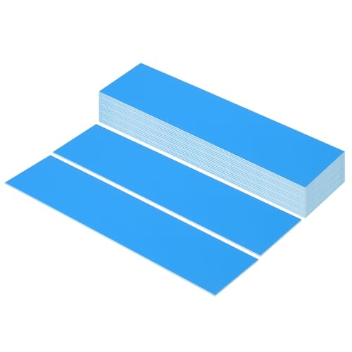 PATIKIL 8x2 Leer Namensschilder, 20Stück Benutzerdefinierte Gravierte Namensschild Rechteck Lasergravur Rohlinge für Personalisierte Namensschilder Bürotür Malzubehör, Himmelblau, Weiß