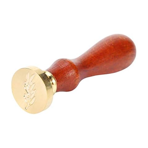 Prosperveil Vintage Willow Leaf Wax Seal Stamp Wedding Custom Sealing Wax Stamp with Wood Handle for Invitation Letter Envelops Craft Decoration Cover