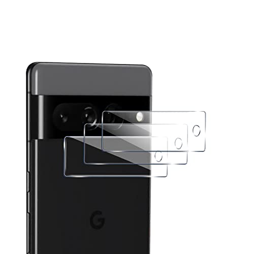 NUCNOK [3 Stück Kameraschutz für Google Pixel 7 Pro,HD-Klar Blasenfrei,9H Härte Gehärtetes Glas,Kratzfest,Vollständiger Kameraschutz Cover