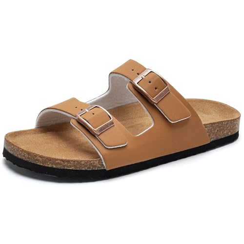 Image of Torotto Kids Sandals Boys Girls Slide Summer Non-slip Cork Glitter Toddler Slippers with Adjustable Straps for Indoor & Outdoor
