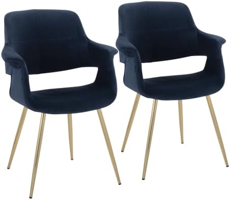 Vintage Glamour: Set of 2 Art Deco Lounge Chairs in Blue Velvet &...
