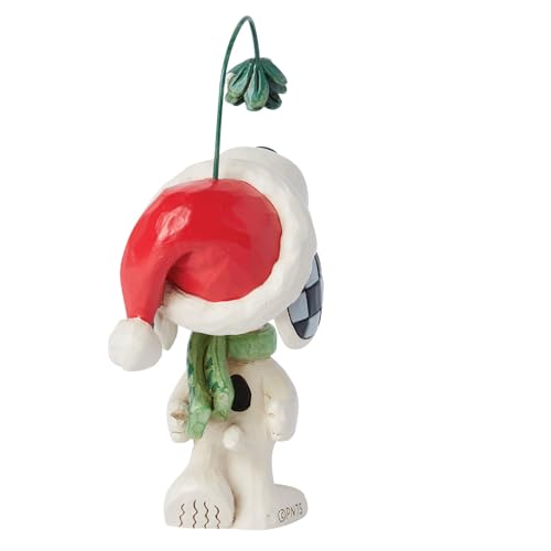 Enesco 6015036 Peanuts By Jim Shore Snoopy With Mistletoe Miniature Figurine- Resin Hand Crafted Painted Collectible Mini Figurines Peanuts Snoopy Christmas Home Decor Shelf Statue thumb #1