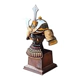 Fenteer Casco samurái japonés, Miniatura, Vintage, Escultura rústica, única, Creativa, Coleccionable, decoración del hogar.