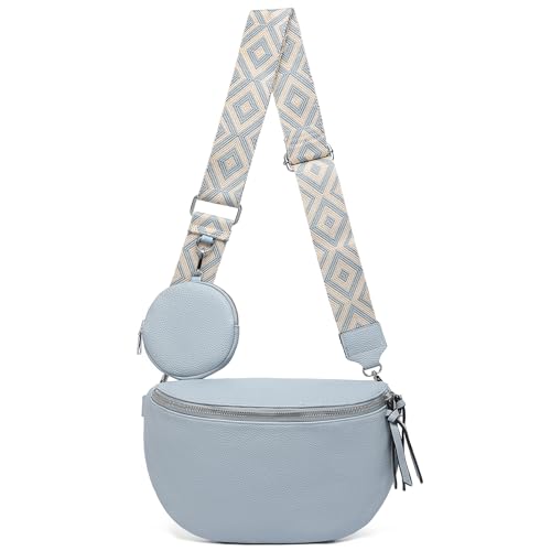 Sac banane en cuir rétro bleu, le charme d'un look vintage
