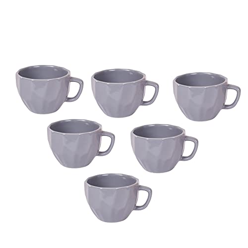 Image of AAKRITI ART CREATIONS Smokey Dent Tea Cups Set of 6 | Ceramic Cup Set | Multipurpose Utility Cups | Modern Art Ceramic Cups, Kitchen Essentials | Glossy Finish, Multicolor Tea Cup Set
