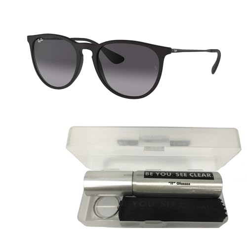 Ray-Ban RB4171 Sunglasses Bundle: RB 4171 ERIKA 622/8G Erika Rubber Black Light Grey and Eyewear Cleaning Kit2
