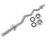 47 1/8“ Curl Bar Weightlifting Barbell Bar, Strength Training Bar Fitness Equipment for Biceps...