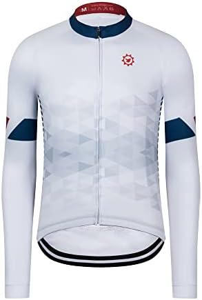 Men&#39;s Cycling Jersey Long Sleeve Biking Shirt with 3+1 Zipper Pocket Breathable Quick Dry Bicycle Jersey