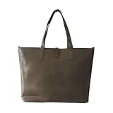 Arezzo Bolsa Tote Feminina em Couro Legítimo, Grande Eco Calf Shine com Chaveiro - Topo Grey