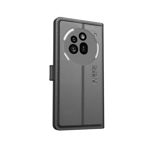 Image of AIBEX Nothing Phone (3a) Pro Flip Cover Leather Finish with Magnatic Closure | Inside TPU with Card Pockets | Wallet Stand | Complete Protection Flip Case - Black