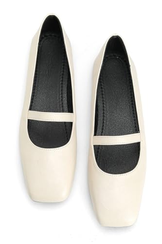 Niction Mary Jane Women's Flat Square Toe Solid Ballet Flats with Ankle Strap Slip on Comfortable Casual Dressy Office Party3
