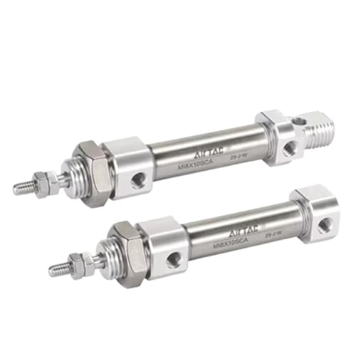 Cilindro neumático MI16 con carrera de 10mm a 150mm tipo MI16X150 con soporte CA u SCA 4