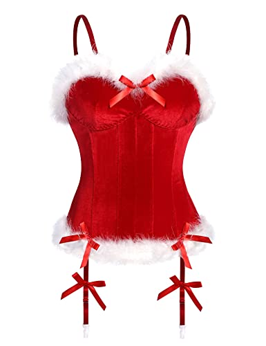Avidlove Lingerie de Natal para mulheres, fantasia de Papai Noel, corpete sexy, lingerie, corpete, V