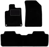 Wielganizator Carlux Lot de 3 Tapis de Sol en Velours Noir pour Citroën C5 I Break Berline 2001 2008