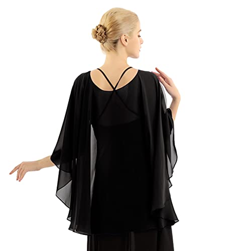Sywiyi Women's Chiffon High Low Shawls and Wraps for Evening Dresses Wedding Party Cape Shrug4