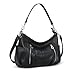 Heshe Women’s Leather Shoulder Handbags Cross Body Bags Hobo Totes Top Handle Bag Satchel and Purse for Ladies (Black)