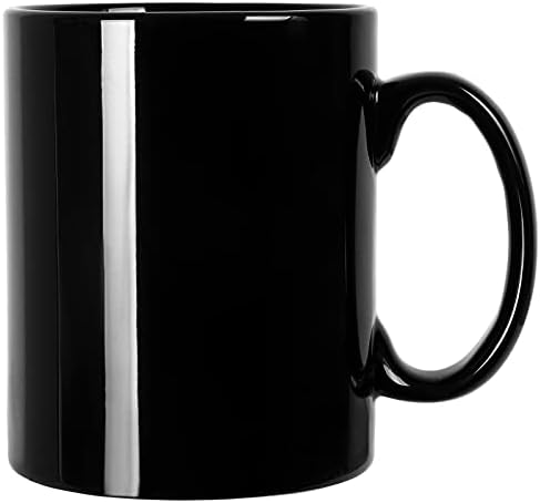20 OZ Extra Large Ceramic Coffee Mug, Smilatte M017 Classic Porcelain Boss Super Big Tea Cup with Handle for Office and Home, Black
