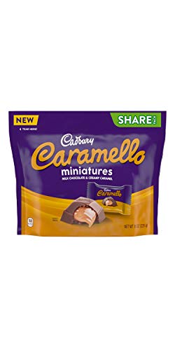 CADBURY CARAMELLO Milk Chocolate and Creamy Caramel Miniatures Share Pack Stand Up Bag, 8 oz. (Pack of 8)