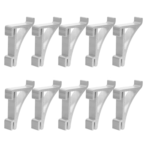 SOIMISS 10 Piezas Gancho Para Congelador Enlace Clip De Estante Más Fresco Estante Del Congelador Estantería Pequeño Clips De Estante Soporte Clips De Gabinete Para Estantes Plata Aluminio