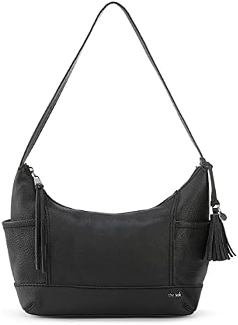The Sak womens Kendra Hobo Bag in Leather Timeless Elevated Silhouette Soft Supple Handcrafted Sustainably, Black Ii, One Size US