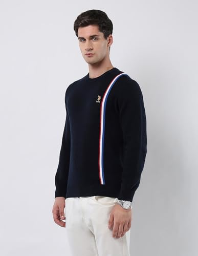 Image of U.S.Polo Association Men's Vertical Striped Patterned Knit Sweater