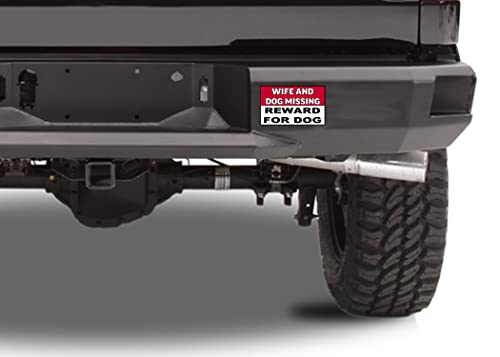 Image of Rogue River Tactical Sarcastic Large Funny Auto Window Decal Bumper Sticker Wife and Dog Missing Reward for Dog Car Truck RV Boat 3x5 Inch