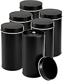 Yesland 6 Pack Tea Tin Canister with Airtight Double Lids, 32 Fl Oz Tin Can Box and Large Round...