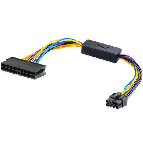 ELFJMZP ATX Câble adaptateur 24 broches vers ATX 8 broches pour DELL Optiplex 3020/7020/9020 & Precision T1700 Compatible avec les cartes mères DELL H61 H81...