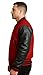 NM-Fashions Mens Red & Black Varsity Letterman Jacket with Leather Sleeves – Wool College Baseball Bomber Jacket for High School, Medium