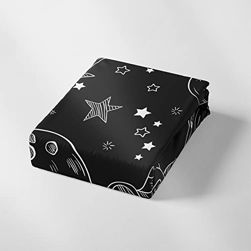 HOSIMA Universum Planet Astronaut Bettwäsche 135x200 für Kinder, Jungen Teenager Bettbezug-Set für Einzelbett, Moderne Cartoon Bedruckte Bettbezüge mit Reißverschluss und 80x80cm Kissenbezug - Image 4