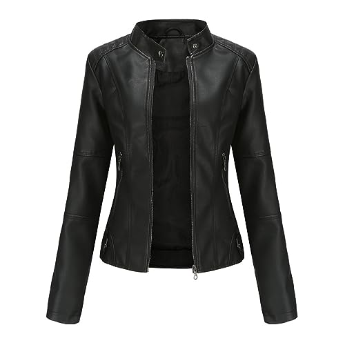 Veste en cuir pour femme cintrée Dninmim : l'élégance d'une coupe courte premium