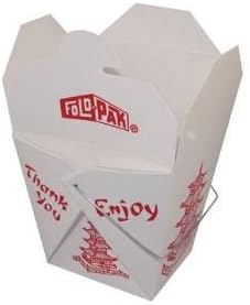 50 count 8 oz. PAGODA Wire Handle Chinese Take Out Box w/ Signature Party Picks