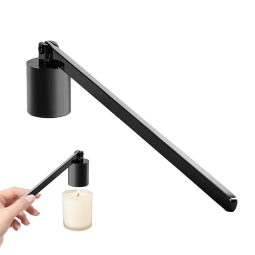 Candle Snuffer - Long Handle Candle Extinguisher Tool | Stainless Steel Candle Stopper | Rustic Black Decorative Candlesnuffer for Home, Dining and Candle Lovers