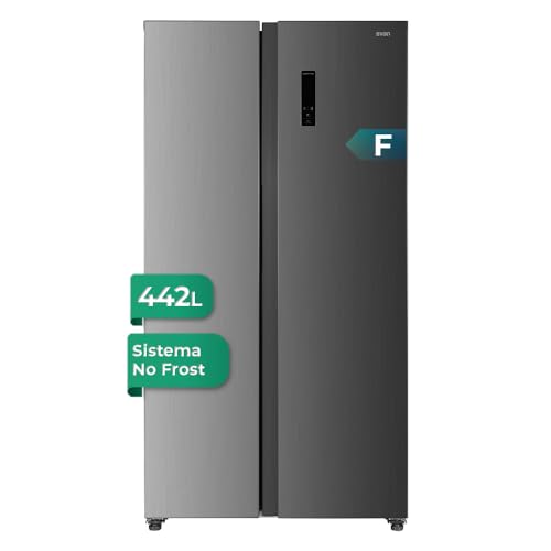 Svan Frigorífico Combi Americano 2 Puertas Inox SA18900FNFX. Capacidad 442 Litros, No Frost, Multi AirFlow, Bajo Nivel Sonoro, Eficiencia Energética Clase F