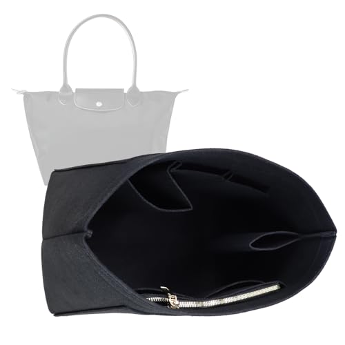 Purse Organizer Insert for longchamp Le Pliage Neo(Large) Handbags Insert Organizer 1012BLACK-L