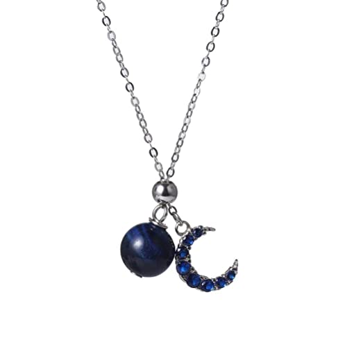 Collier lune bleue S925 en zircon brillant pour habiller le décolleté féminin au quotidien