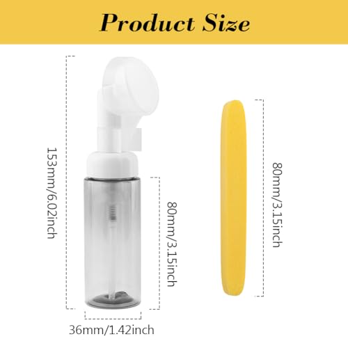 4pcs Foaming Soap Dispenser with 12 Compressed Facial Sponge, 60ml Facial Cleanser Foaming Bottle Mousse Foaming Soap Pump Container for Hand Soap, Body Washes, Shampoo2
