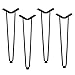 4xPatas Hairpin Legs Negro,Barras Hierro Repuesto Pies Para Mesa Soporte Metal Accesorios de Hardware,Vienen con Tornillos y Protectores Piso,Mesa Silla(Color:black,Size:30cm/11.8in)