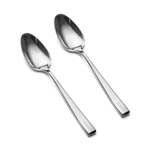 Personalisierte Esslöffel mit Einzigartigen Griffen, EIUBUIE 2 Stück Löffel mit Gravur, Individuelles Geschenk für Hochzeit/Geburtstag, Suppenlöffel für Freunde/Familie, Spülmaschinenfest, 19.8cm