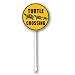 Houseuse Turtle Crossing Yard Sign With Stake Turtle Xing Area Wildflower Area Round 9.2inch Caution Warning Aluminum Decoration Rustproof Sturdy Wildflowers For Outdoor Stake Set Easy Install